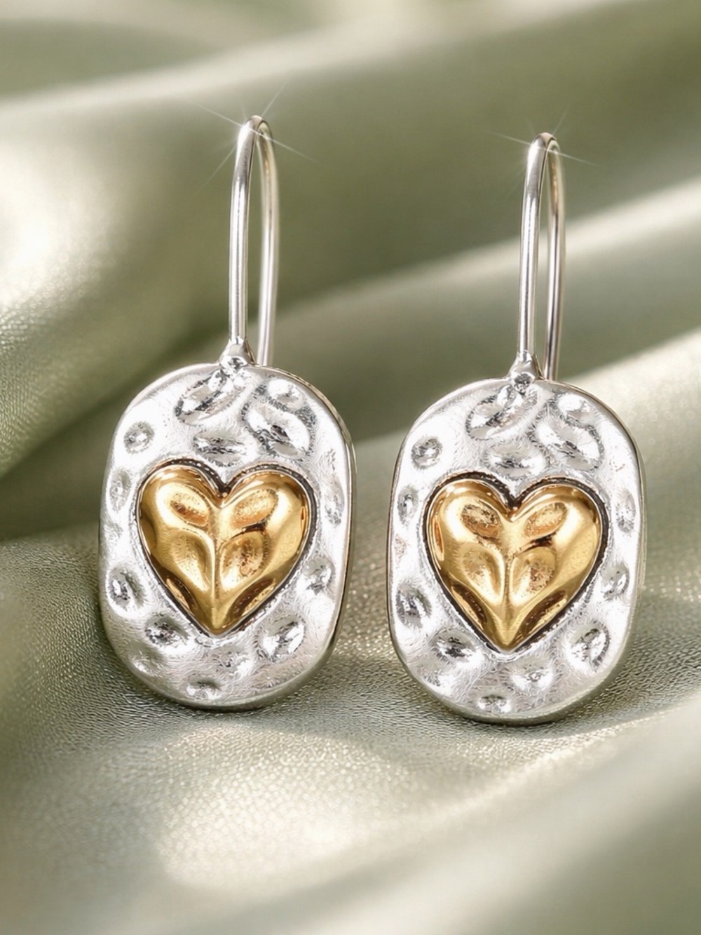Silver and Gold Bohemian Retro Dangle Silver Tone Earrings NWOT
